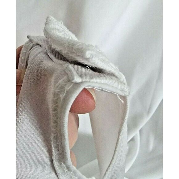 Fashion Nova Bodysuit‎ Size Small Drape Front L/S White Stretch NWT - Picture 3 of 6